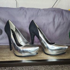 Silver and Black Circus Heels